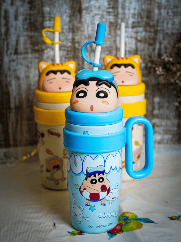 Crayon Shinchan 800ml Ice Cup Tumbler with Handle, Straw & Infuser (Model LK8806) - Image 5