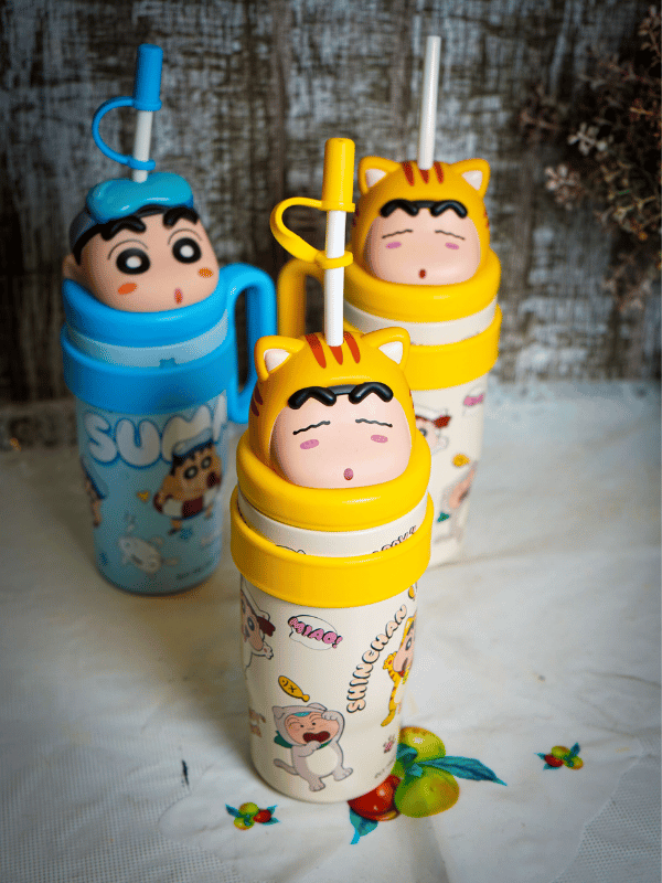 Crayon Shinchan 800ml Ice Cup Tumbler with Handle, Straw & Infuser (Model LK8806) - Image 7