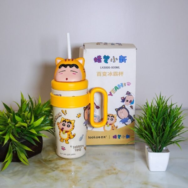 Crayon Shinchan 800ml Ice Cup Tumbler - Tiger Yellow (Model LK8806)