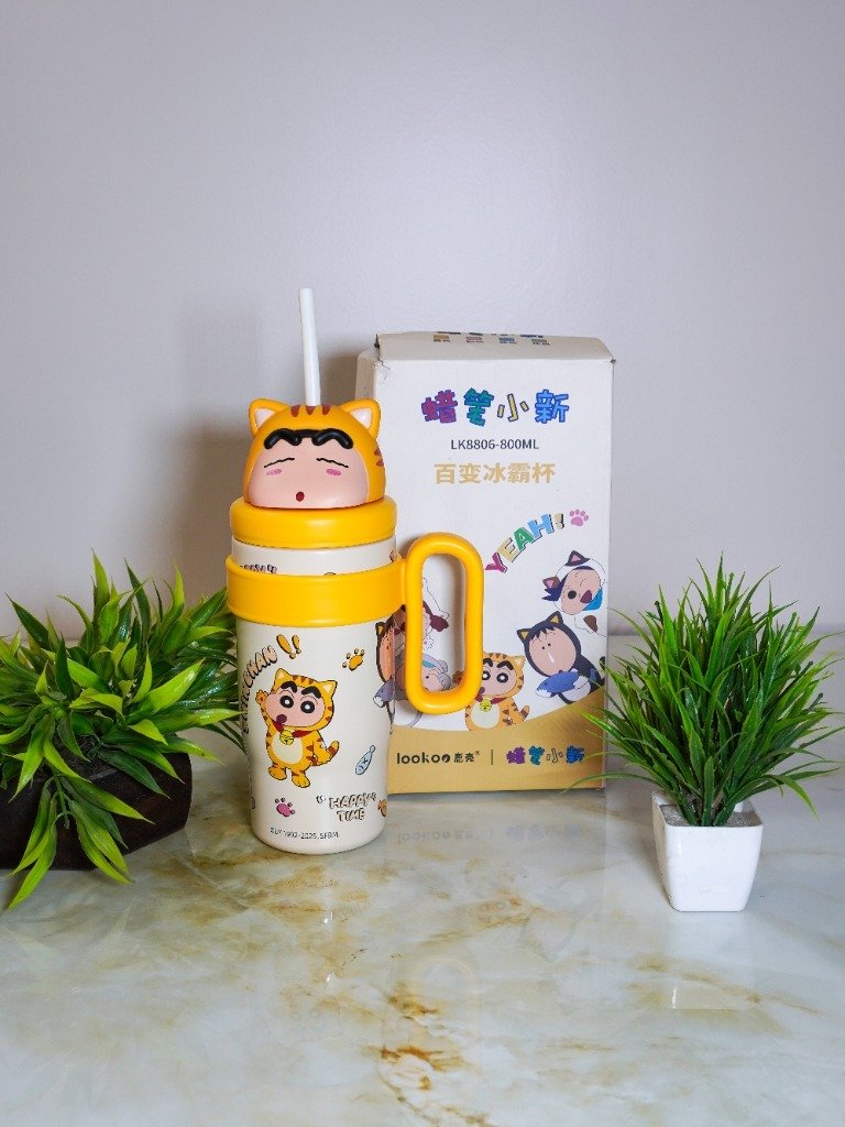 Crayon Shinchan 800ml Ice Cup Tumbler - Tiger Yellow (Model LK8806)