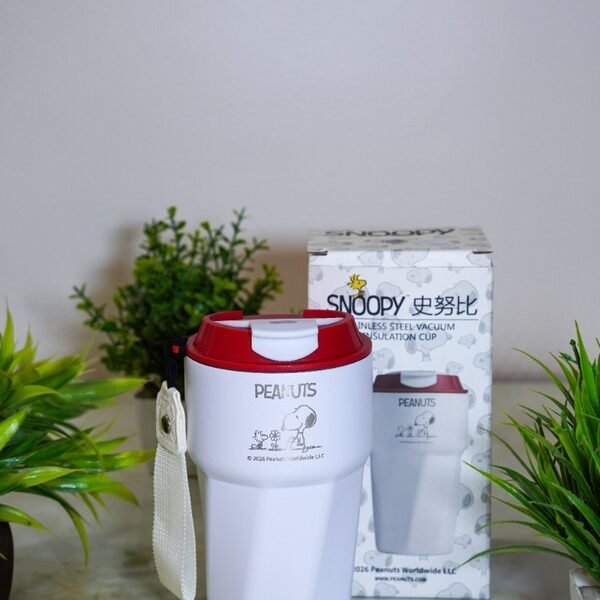 Snoopy Disney Stainless Steel Coffee Mug 450ml White with Box