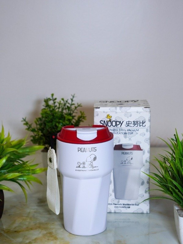 Snoopy Disney Stainless Steel Coffee Mug 450ml White with Box