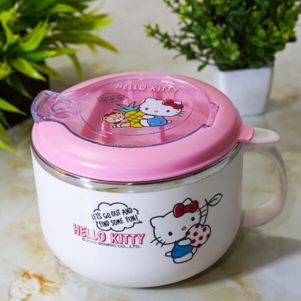 Hello Kitty Sanrio Stainless Steel Lunch Box Bowl Pink Model YM0105